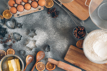 Process of cooking dough for Christmas cookies