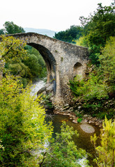 Fototapeta na wymiar A medieval bridge in campania, italy