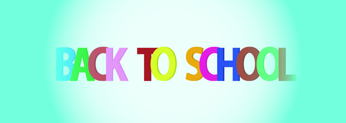 Color title of back to school in blue background 