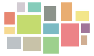 Vector Mood Board & Branding Presentation. Creative Theme Mood Board, Logo Template, Collage Frames with Universal Colour Palette. Picture Display & Montage.