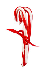 Obraz na płótnie Canvas Two candy canes isolated on white background