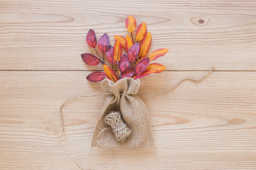 Pouch with beautiful dry twig