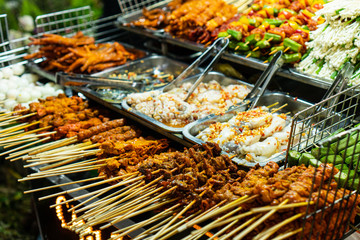 DA LAT CITY, VIETNAM - October 10, 2019: Street food at Night market, Landmark at Da Lat city, Da Lat is one of the beautiful city in Viet Nam, South East Asia.