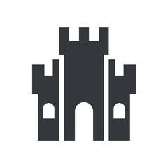simple ilustration  sand castle editable logo symbol design