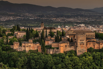 Fototapeta na wymiar Sunset in Granada, Alhambra