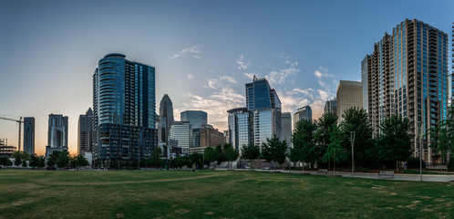 Charlotte north carolina skyline from romare bearden park