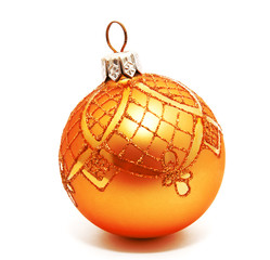 Christmas perfect decoration gold yellow ball  isolated