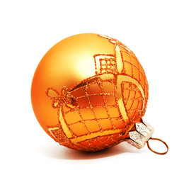 Christmas perfect decoration gold yellow ball  isolated