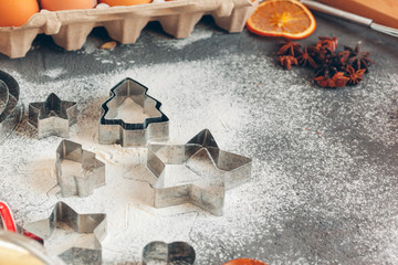 Christmas pastry cooking. Christmas cooking festive concept