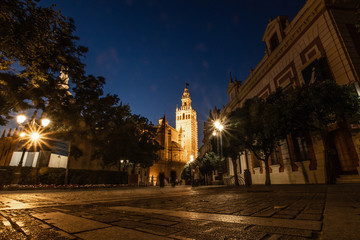 Fototapeta na wymiar Night Sevilla street