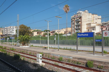 Fototapeta premium Railway station. Nettuno, Lazio, Italy