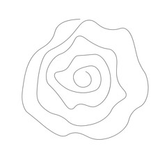 Rose flower one line drawing, vector illustration