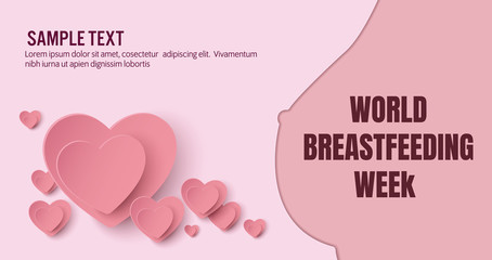 breastfeeding banner. campaign for mother feeding a baby with breast with nature
