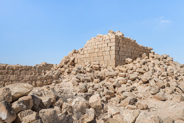 Fototapeta premium Ruins of the Nabataean city of Avdat, located on the incense road in the Judean desert in Israel. It is included in the UNESCO World Heritage List.