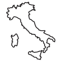 black abstract outline of Italy map - vector illustration