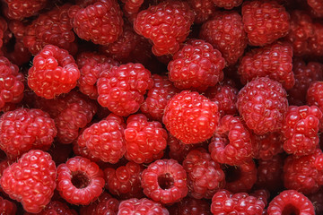background of fresh ripe raspberries