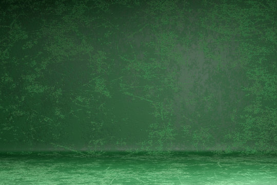 Abstract stylish photo studio portrait background. Wall scratch blur dark  green paint grunge backdrop. 3D rendering Stock Illustration | Adobe Stock