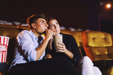 young couple in a bar