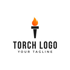 Flame Fire Torch Logo Design Template