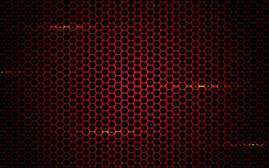 Red abstract dimension on black texture background. Realistic overlap layers texture with red lights element decoration.