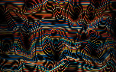 Abstract wavy color lines background. Modern composition concept.