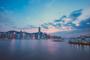 Fototapeta na wymiar Hong Kong Victoria Harbor landscape