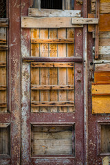 Ornate, wooden door of downtown Havana, Cuba