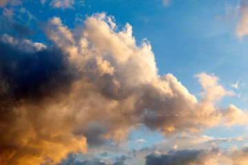 Naklejka na ściany i meble white clouds and gray on blue sky ,nature cloud