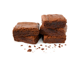 Stack of homemade chocolate brownies