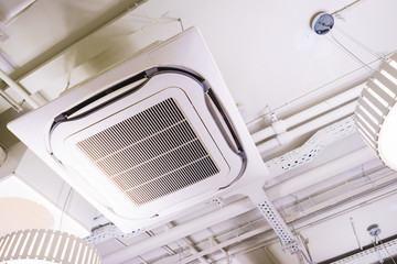 Devices for ventilation and air conditioning, ceiling speakers and lighting devices.