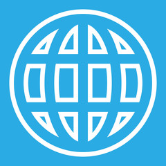 Vector  of a globe concept in a blue earth day green color. Logo earth icon, abstract globe. Emblem of earth day.