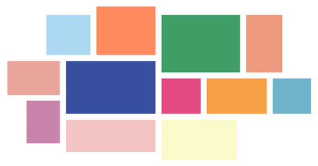 Vector Mood Board & Branding Presentation. Creative Theme Mood Board, Logo Template, Collage Frames with Universal Colour Palette. Picture Display & Montage.