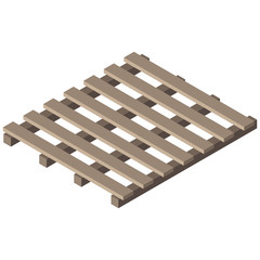 Wooden pallet for the transport of goods. Cargo platform. Pallet made of wooden boards. Vector illustration.