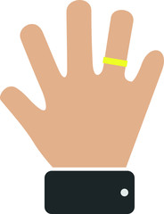 Obraz premium Flat icon hand ring married 