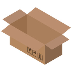 Vector illustration of a big cardboard box.