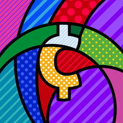 CENT Pop Art modern money symbol for your design.