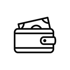 wallet icon in trendy flat design