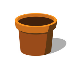 Vector illustration of a pot for house flowers. Empty pot for plants.