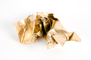 Gold crumpled paper