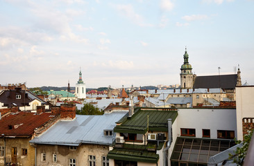 Obraz premium Roofs of houses in the city