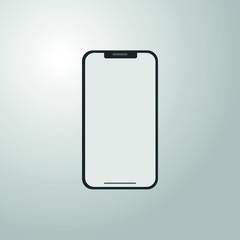 mobile phone with blank screen isolated on white