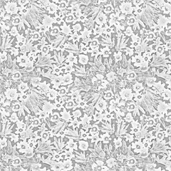 white flower pattern on a gray background
