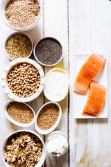 Variaty of raw cereals