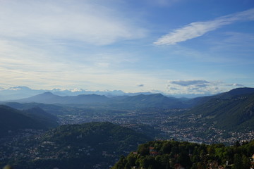 Fototapeta premium Panoramic mountain view from Como Italy