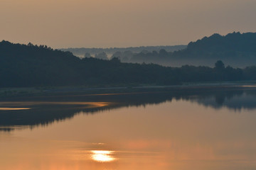 Fototapeta premium Morgen am Berzdorfer See