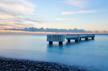 Ancien ponton sur la promenade des Anglais, Nice, France