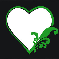 Dark Green Frame Heart Transparent