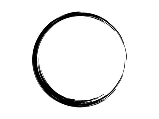 Grunge circle made of black paint.Grunge oval shape made for marking.Grunge art element made for your project.
