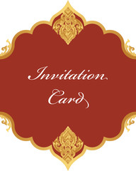 Vector of invitation card template, background and frame border. Thai art style floral vintage illustration design