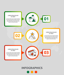 Vector infographic 3D template circles for three labels, diagram, graph, presentation. Business concept with 3 options. Blank space for content, step for step, timeline, workflow, marketing, web